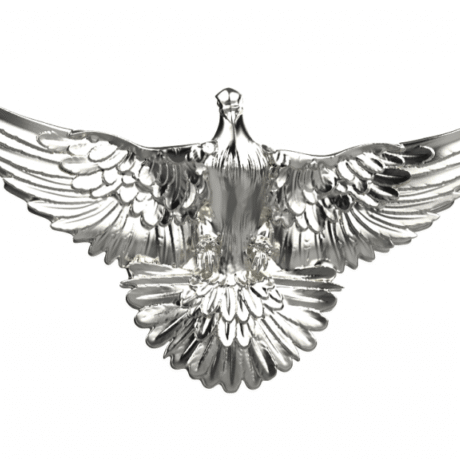 Dove Brooch – 18K White Gold