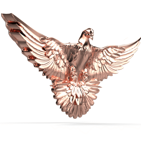 Dove Brooch – 18K Rose Gold