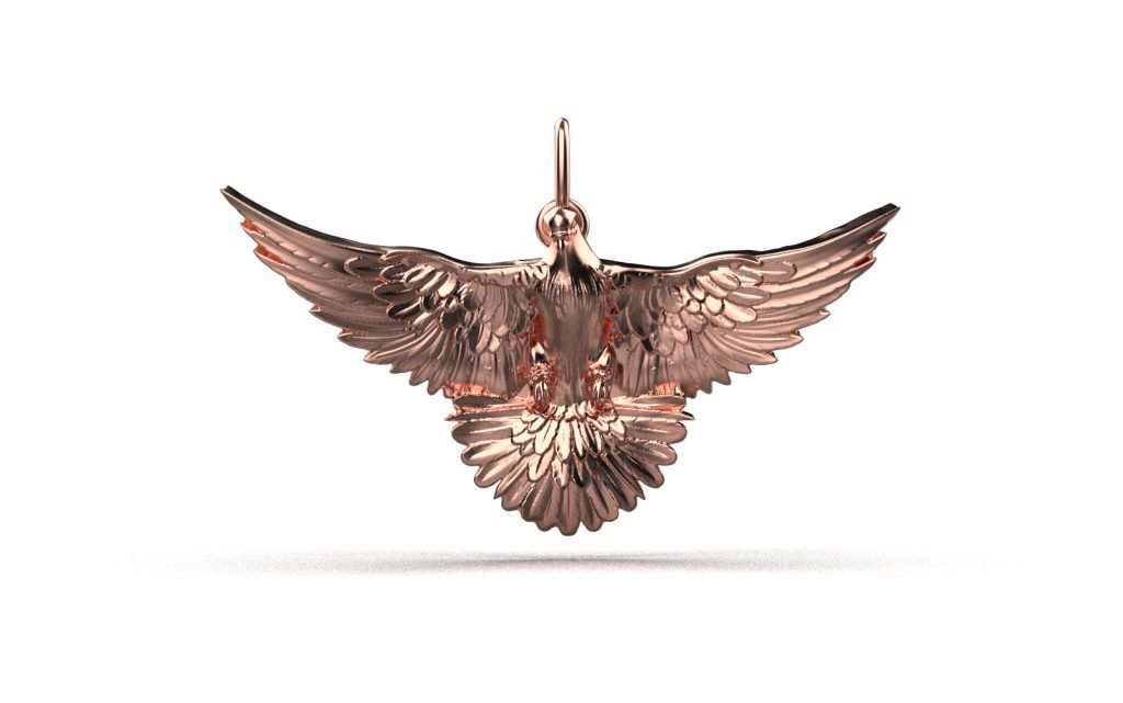 Dove Pendant – 18K Rose Gold