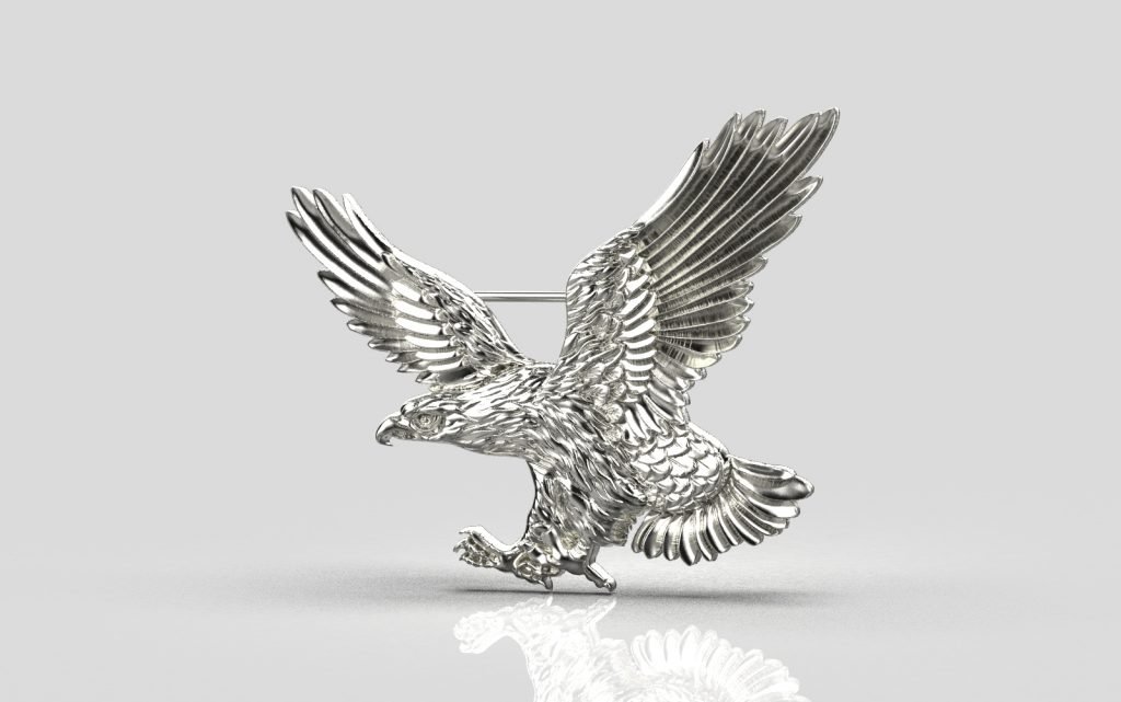 Eagle Brooch – Platinum