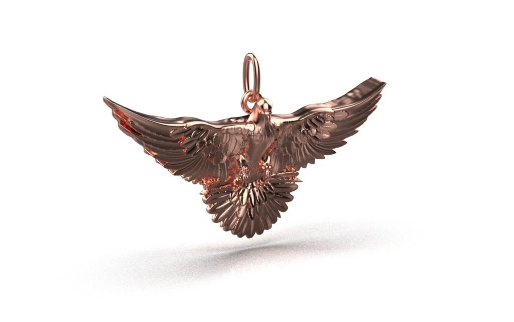 Dove Pendant – 18K Rose Gold - Image 3