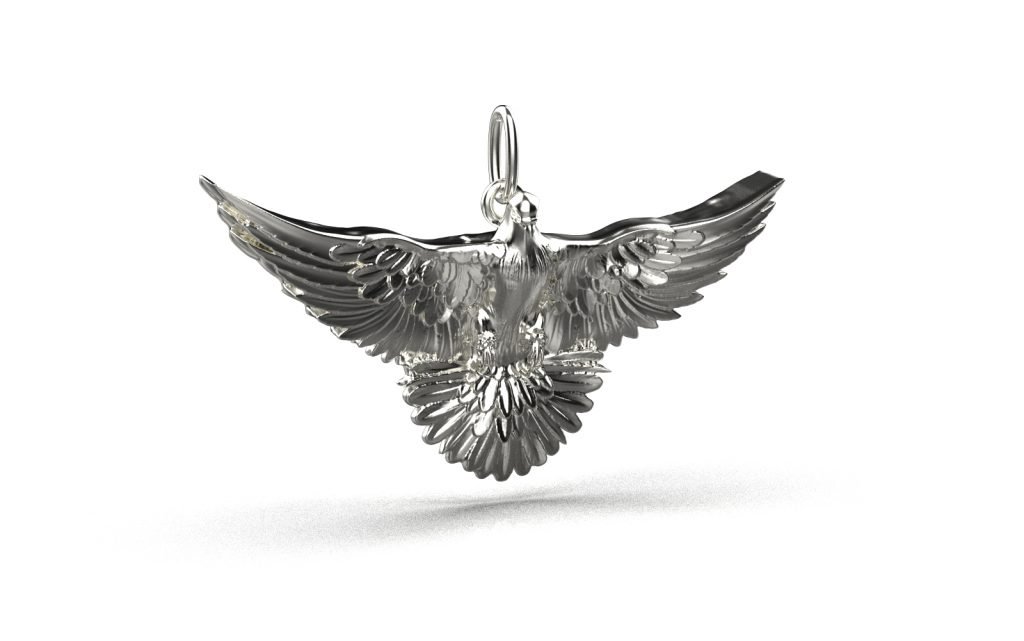 Dove Pendant – 18K White Gold - Image 3