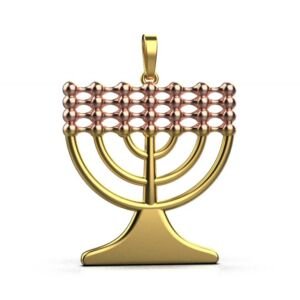 Menorah Pendant – 18K Gold, Rose Gold