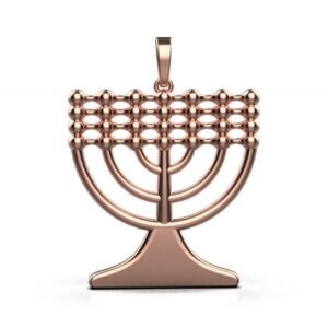 Menorah Pendant – 18K Rose Gold