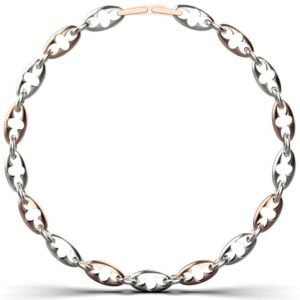 Esther Link Bracelet – 18K Rose Gold Plated Sterling Silver, White Gold