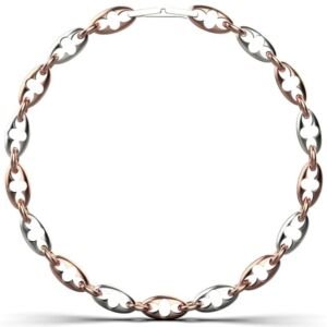 Esther Link Necklace – 18K Rose Gold Plated Sterling Silver, White Gold