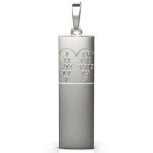 10 Commandments Pendant – 18K White Gold
