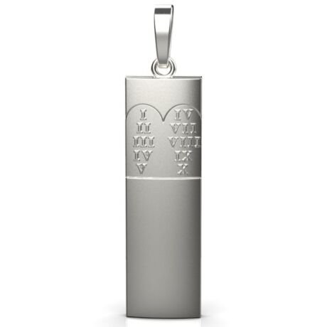 10 Commandments Pendant – 18K White Gold
